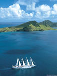 cruise ship with sails